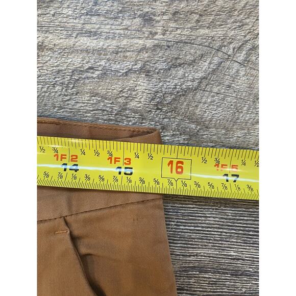 0039 ITALY Womens Pants Size Small Stretch Tan Brown Cropped Capri Quiet Luxury - Picture 11 of 14